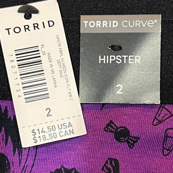 NWT TORRID Hipster Pantie Sz 2X Purple Jersey Halloween Pumpkins - Picture 4 of 4